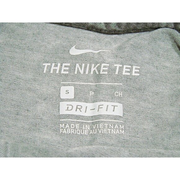 Nike All Over Logo Dri Fit The Nike Tee Athletic Short Sleeve T-Shirt Gray Sz Sm - Picture 3 of 11